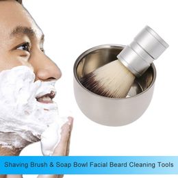 Men's Shaving Brush with Soap Bowl Cream Mug Barber Salon Men Facial Beard Cleaning Tools Set