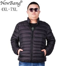 NewBang Brand Plus 7XL Ultra light Down Jacket Men Lightweight Men's Down Coat Male Warm Portable Windbreaker Feather Parka 201126