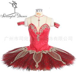Split Red Black La Esmeralda ballet tutu for competition child professional ballet stage costumes platter tutu dress LT0022