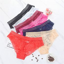 Update Floral Lace Panties Women Seamless Low Waist Bikini Panty Briefs Sexy See Through Underwear Woman Clothes