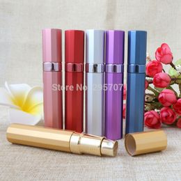 Fashion 8ml Mini Portable Aluminium Refillable Perfume Bottle Empty Travelling Spray Atomizer Bottles Cosmetic Container 12pcs