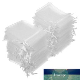 Drawstring Organza Bag,Wedding Favour Bags Christmas Gift Jewellery Pouches Candy Mesh Pouches, White, 200 Pcs,7X9cm