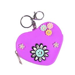 Korean Multi function Cartoon Mini Purse Candy Colored Gifts Sun Flower Daisy Silicone Heart Coin Purse