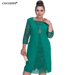 COCOEPPS dress women Plus Size Vestidos Large Size Lace Autumn Winter Bodycon ropa mujer 6XL Elegant Casual Female party dress T200107