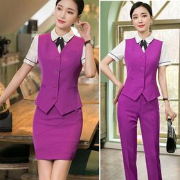 Women's Two Piece Pants Office Lady Suits Female 2021 Vest And Sets Autumn Plus Size Business Work Uniforms Formal Women Pantsuits1