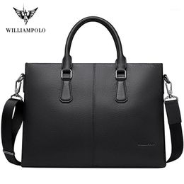 Briefcases 2021 Brand Business Men's Briefcase High Quality Totes Leather Men Laptop Handbags Messenger Bags For Male1