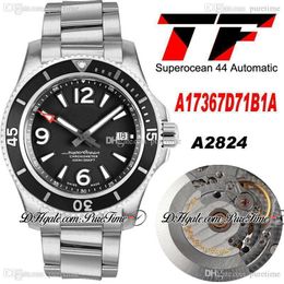 TF Superocean 44 ETA A2824 Automatic Mens Watch A17367D71B1A Black Bezel Dial Stick Number Markers Stainless Steel Bracelet Super Edition Watches Puretime e5