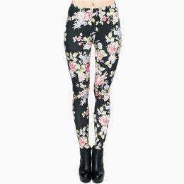 Hot Women Clothing Full Length 3D Graphic Print Fresh Flowers Leggings Sexy Fitness Punk Pants Workout 201014