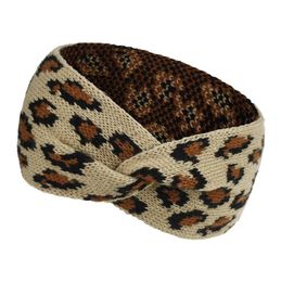 Hairbands Women Leopard Knitted Headband Fashion Criss Cross Hair Band Winter Elasticity Bandanas Warm Wool Knitting Casual Headwear HHB2283