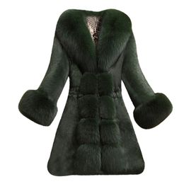 winter coat women Regular Rayon Plush solid Colour faux fur coat Regular Coats with Green Wine Black White Four Colour to Choose LJ201202