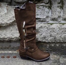 2020 New Round head side zipper pocket boot with thick British style retro middle barrel round head chunky Martin boots