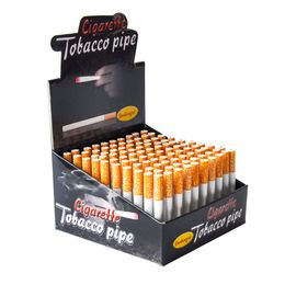 Metal Aluminium Cigarette Bat One Hitter Pipe Bat 100pcs/lot 78mm Length Cigarette Shape Smoking Pipes For Tobacco Herb Tools Accessories