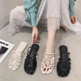 Summer New jelly sandals Fashion indoor slippers Home sandals casual beach shoes Women's sandalias 2022 Women's Flip Flops Y220221