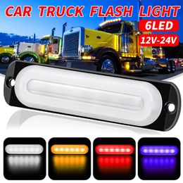 DC12-24V 18W 6LED 12 LED Car Truck Motorcycle Emergency Lights Beacon Warning Hazard Flash Strobe Underbody Turn Emergency Light Bar Amber
