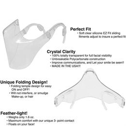 Designer Face Mask Durable Mask Face Combine Plastic Reusable Clear Face Mask Shield Transparent Masks GH789297c