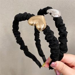Japanese and Korean Style Personality Simple Love Heart Retro Fold Twist Hair Band Bubble Chic Girls Hair Hoop