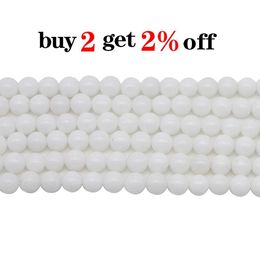 1strand Lot 4 6 8 10 12 Mm Natural Stone White Porcelain Jades Round Loose Spacer Beads For Jewelry Making Findings Diy H jlluFz