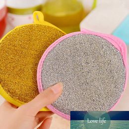 Strong Decontamination Bowl Washing Cleaning Cloth Non Stick Oil 11CM Circular Sponge Kitchen Accessories 5Pcs Double Faced