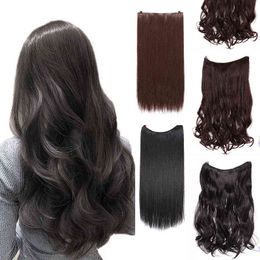 curly hair clips Canada - Allaosify 24 Inches Synthetic Curly Hair Extensions with 5 Clip in Black Hair Synthetic For Women's Long s 220208