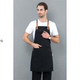 Long Apron Denim Restaurant Hotel Waist Chef Apron Bar Pub Kitchen Waiter Waitress Cook Apron Universal Cooking Hat Caps 56-58cm BBE13222