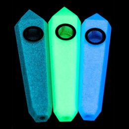 Colourful Crystal Luminous Glow In the Dark Stone Smoking Innovative Design Herb Tobacco Portable Gemstone Luxurious Beautiful Colour Pipes