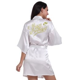 Birthday Girl Squad Kimono Robe Bathrobe Women Silk Birthday Robes Sexy Nightwear Robes Satin Robe Ladies Dressing Gowns1233m