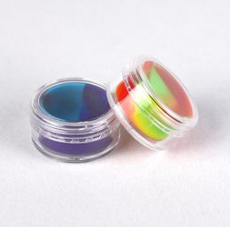 Silicone container clear 3ml plastic dab wax storage jar shatter glass water pipes acrylic silicon jars SN6263