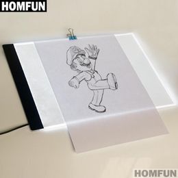 HOMFUN Ultrathin 3.5mm A4 LED Light Tablet Pad Apply to EU/UK/AU/US/USB Plug Diamond Embroidery Diamond Painting Cross Stitch 201202