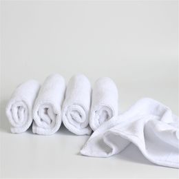 Wholesale Soft White Cheap Face Towel Small Hand Towels Square White Kitchen Towel Hotel Restaurant Kindergarten Cotton Towel Y200429