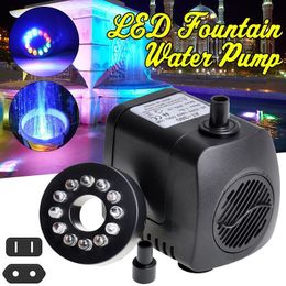 800L/H 15W Ultra Quiet LED Light Submersible Water Pump Brushless Motor Aquarium Fountain Air Fish Pond Tank AC 110V/220V Y200922