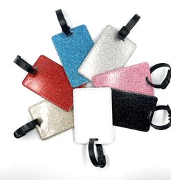 Sublimation Blank Colour Leather Luggage Tag Heat Transfer Label Tags DIY Keyring Gift