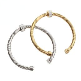 C-shaped stainless steel bracelet manufacturers customize foreign trade wholesale jewelry cross-border European and American metal diamond jewelry