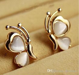 Opal Butterfly Ear Stud Earrings Gift Stud Earriing