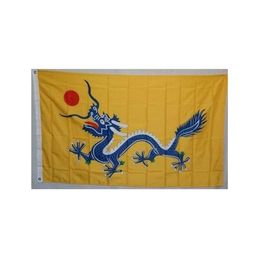Chinese Dragon Flags 3x5FT Banners For Decoration Gift Double Stitching Indoor Or Outdoor Polyester Advertising Promotion