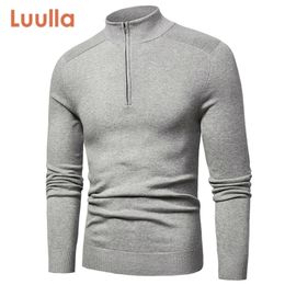 Luulla Men Spring New Casual Cotton Turtleneck Sweaters Pullover Men Autumn Fashion Knitted Zip Sweater Jacket Men Collection 201123