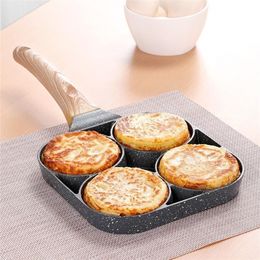 Deep Fried Omelet Mold 4 Hole Non Stick Breakfast Practical Burger Eggs Ham Restaurant Omelet Pan Cooking Easy Egg Artifact 201223