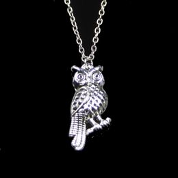Fashion 33*15mm Owl Standing Branch Pendant Necklace Link Chain For Female Choker Necklace Creative Jewellery party Gift