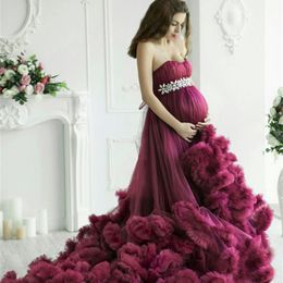 2021 Sweetheart Tulle Evening Dresses Tiered Ruffle Skirt Maternity Dress Pregant Women Formal Prom Gowns vestido de novia