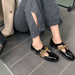 Hot sale-Spring new women shoes buckle round head thick with small leather shoes black European women's shoes breathable