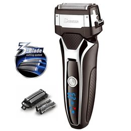 Turbo powerful wet dry electric shaver rechargeable foil face body shaver beard electric razor for men hair shaving machine set P0817 on Sale