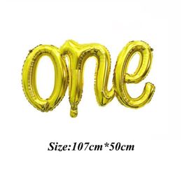 Conjoined Letters Foil Balloons One Boy Girl Gender Reveal Balloon Birthday Party Decor Kids Baby Shower Inflatable Air jllJMg