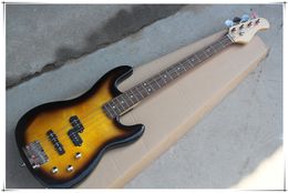 4 Strings Yellow/Black Body Electric Bass Guitar with 20 Frets,Chrome Hardware,Can be Customised