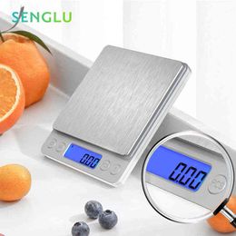 Kitchen Digital Scale 500g/3Kg 0.01/0.1g High Accuracy Backlight Electric Pocket For Jewellery Gramme Weight For Kitchen 211221