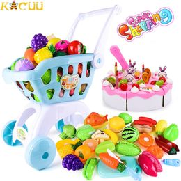 Children Handcart Simulation Supermarket Hand Trolley Mini Shopping Cart Creative Play Role In Pretend Game Toys Gifts For Kids LJ201007