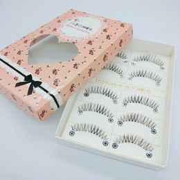 Small Eyelashes Natural Short Transparent Invisible Stem 5 Pairs Black and Brown