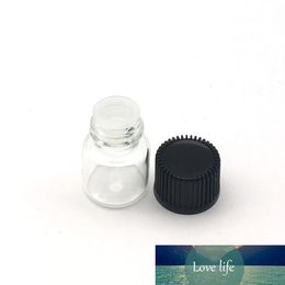 5pcs Small Empty Perfume Sample 1ml Clear Glass Bottle with No Hole Screw Cap Mini Essential Oil Vials