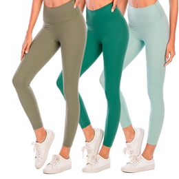 Solid Color Women yoga pants High Waist Sports Gym Wear Leggings Elastic Fitness Lady Overall Full Tights Workout with logo