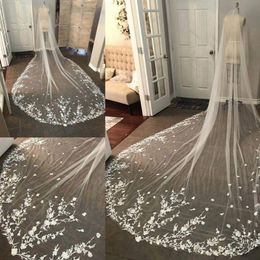 Lace Cathedral Long Bridal Veils Custom Made 300cm Lace Edge Bridal Veil White Ivory Wedding Veils With Comb New Bridal Accessories
