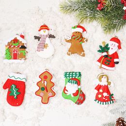 christmas tree clay UK - Lovely Christmas Decoration 9cm Soft Clay Christmas Tree Pendant Lovely Santa Snowman Holiday Decoration Props Ornaments VT984