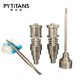 Smoking Accessories E Dab Nail 6 in 1 Domeless Titanium Nails Fit 16mm/20mm E-Nail Heater Coil adjustable Grade